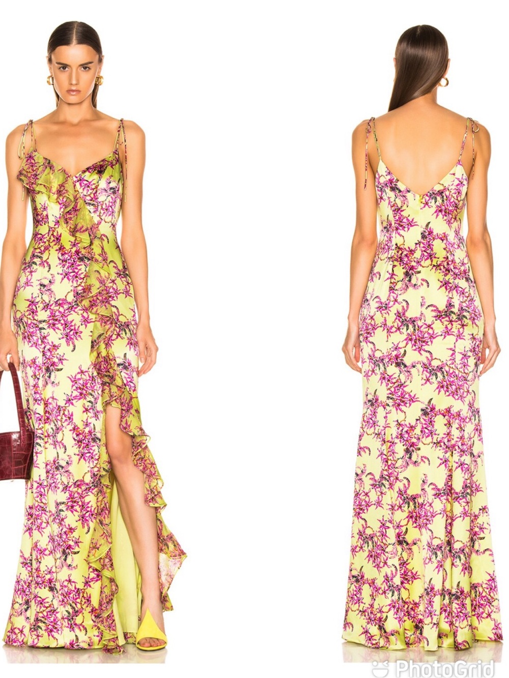 Cinq a sept Velma Gown in Lemon Grass Multi New with Tags!